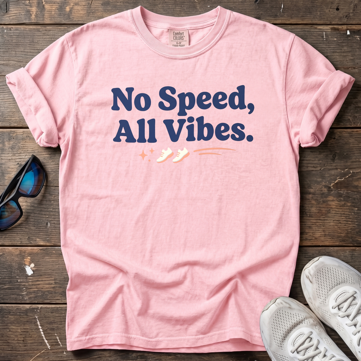 No Speed, All Vibes Tee — Blossom