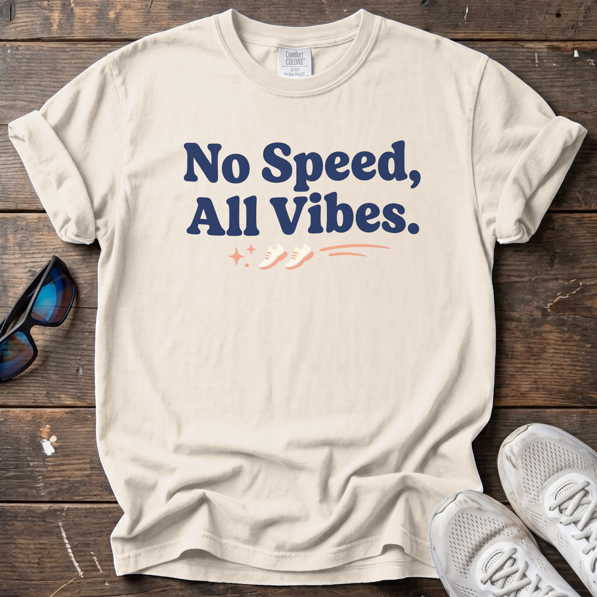 No Speed, All Vibes Tee — Ivory