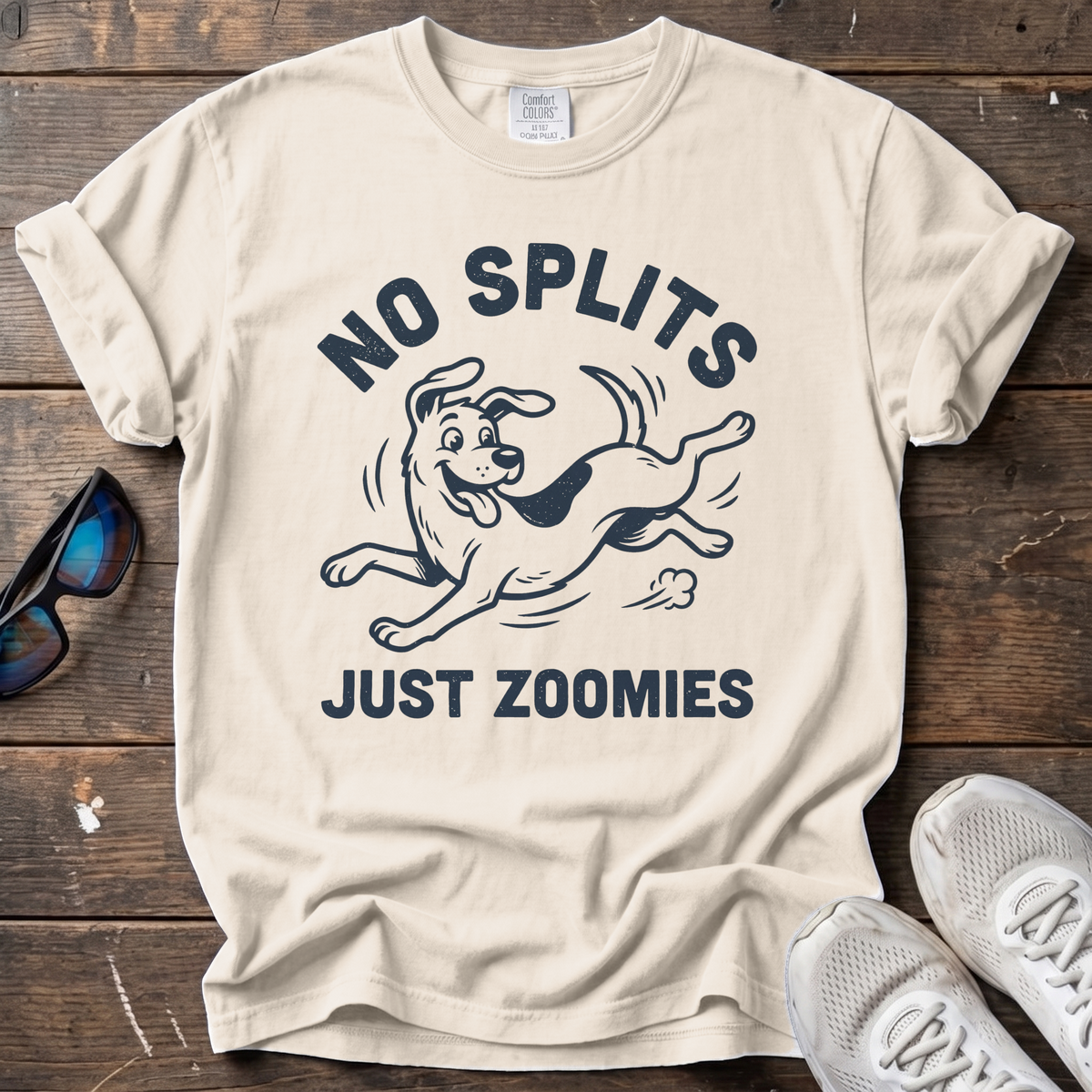 No Splits, Just Zoomies Tee — Ivory