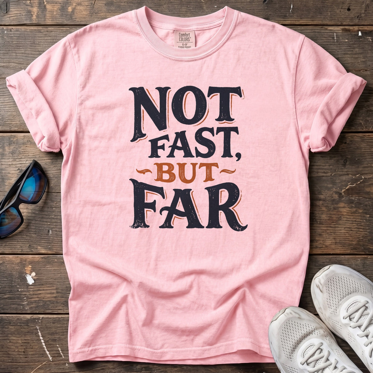 Not Fast, But Far Tee — Blossom