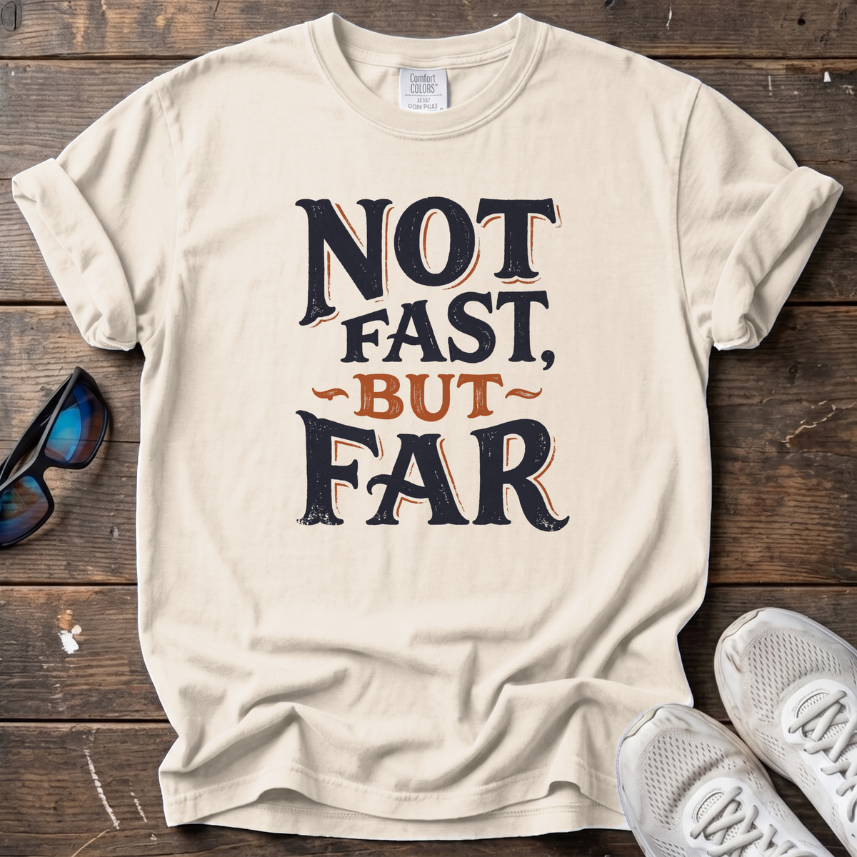 Not Fast, But Far Tee — Ivory