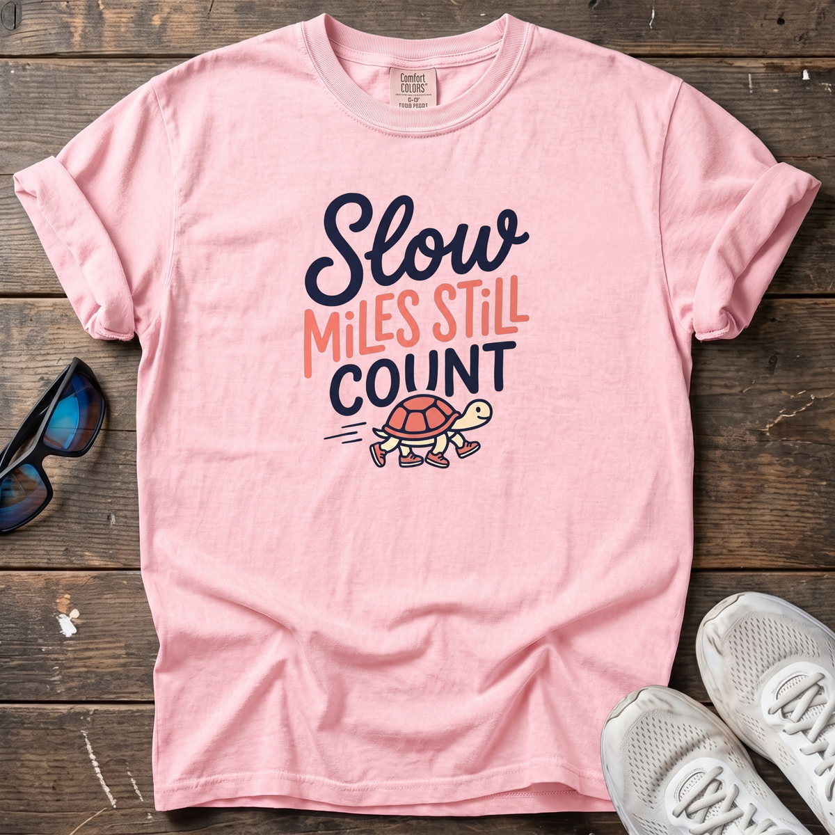 Slow Miles Count Tee — Blossom