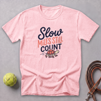 Slow Miles Count Tee — Blossom