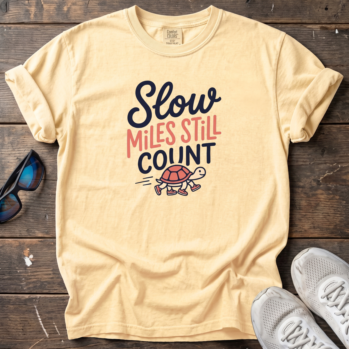 Slow Miles Count Tee — Butter