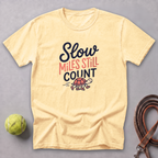 Slow Miles Count Tee — Butter