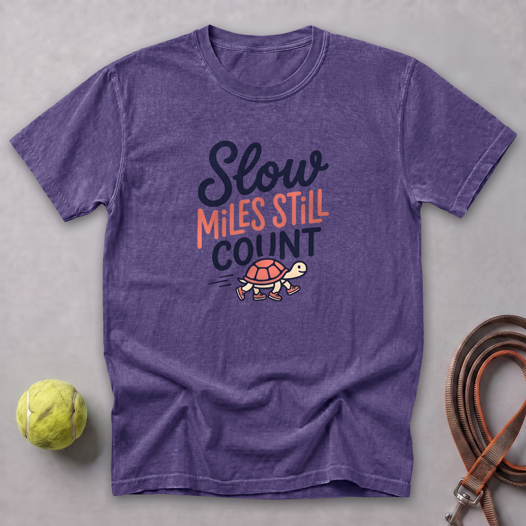 Slow Miles Count Tee — Grape