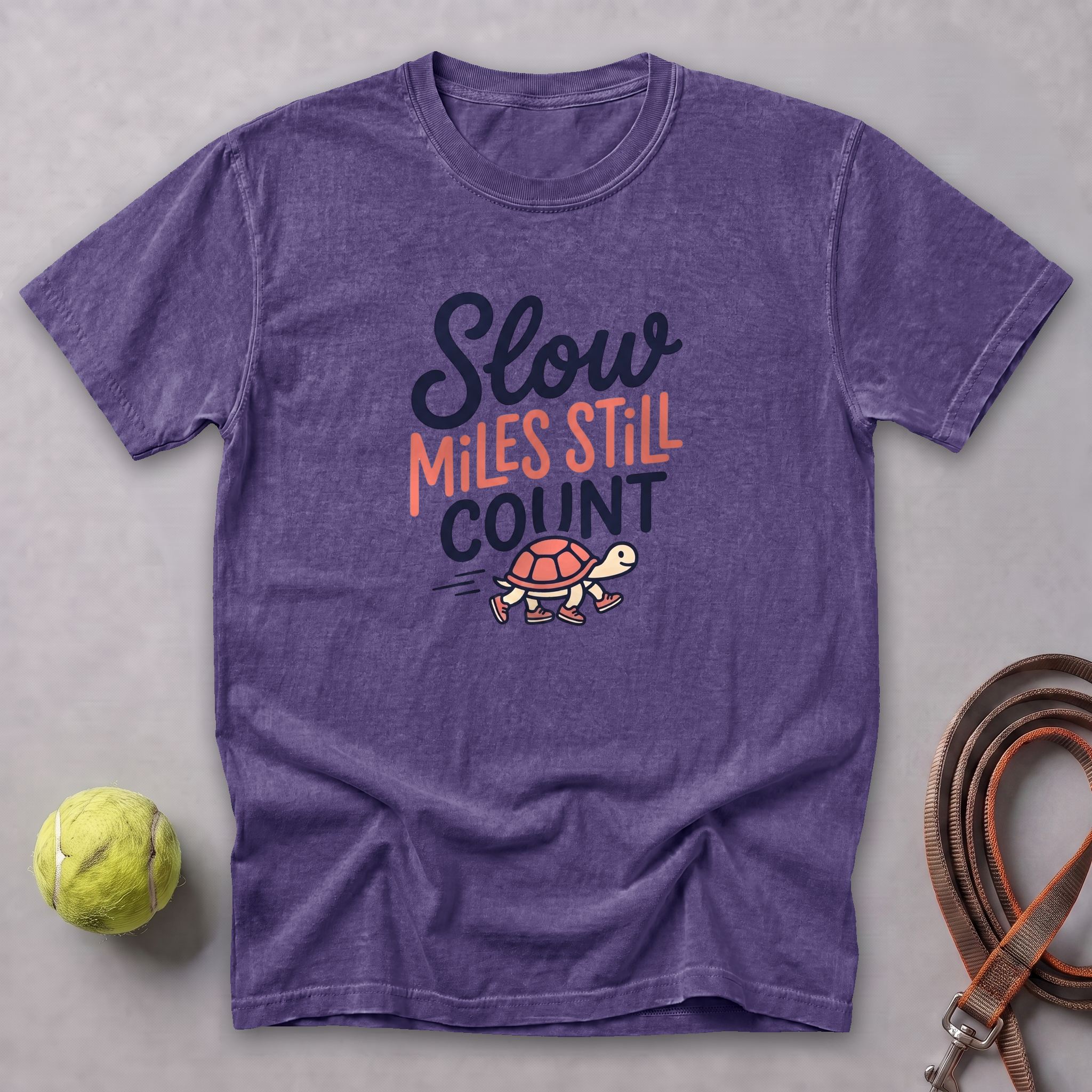 Slow Miles Count Tee — Grape