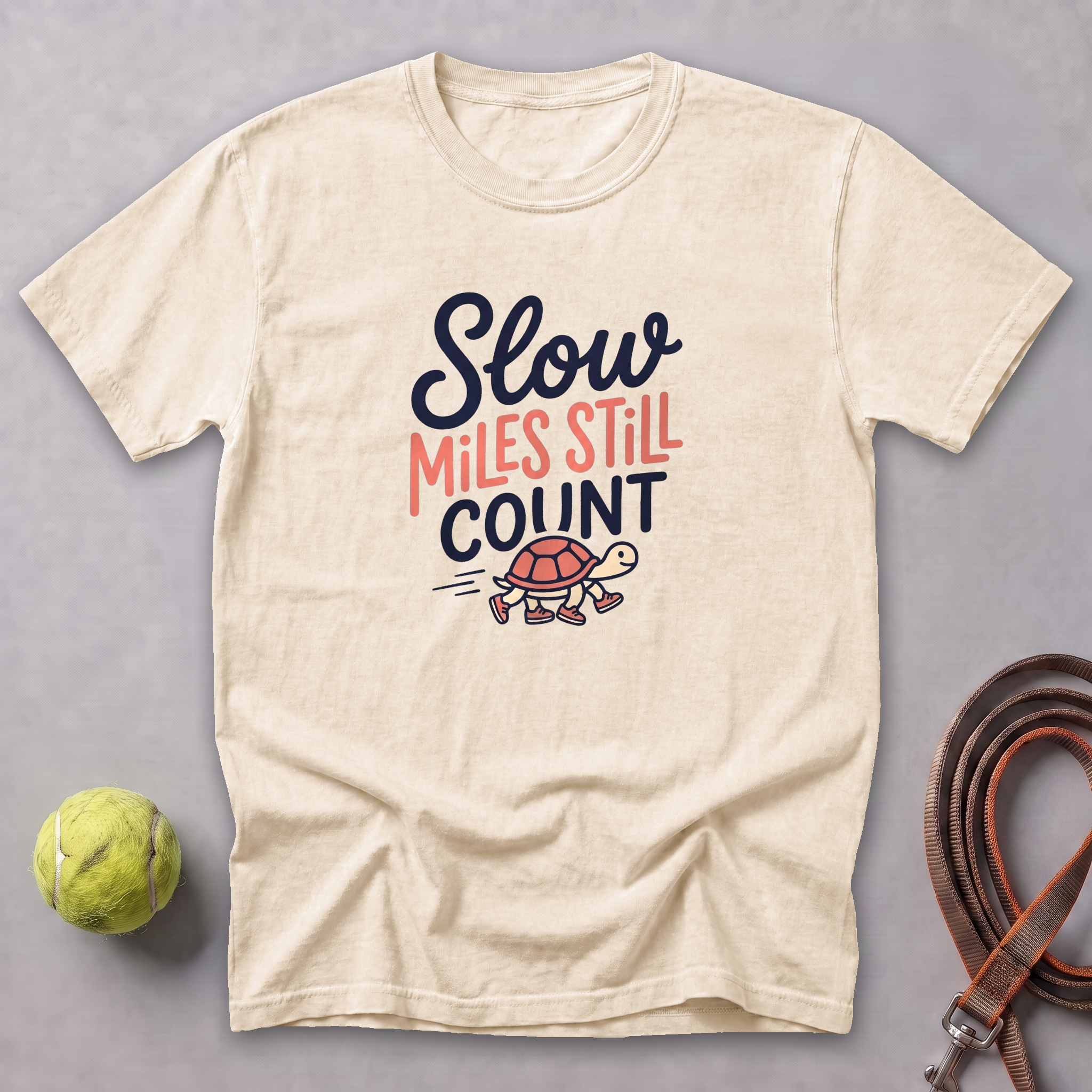 Slow Miles Count Tee — Ivory
