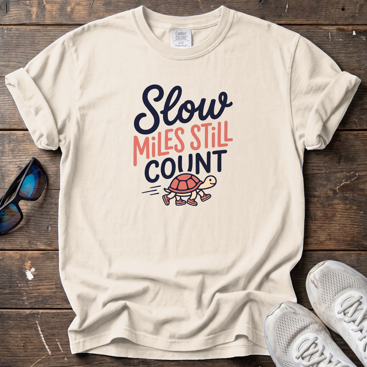 Slow Miles Count Tee — Ivory