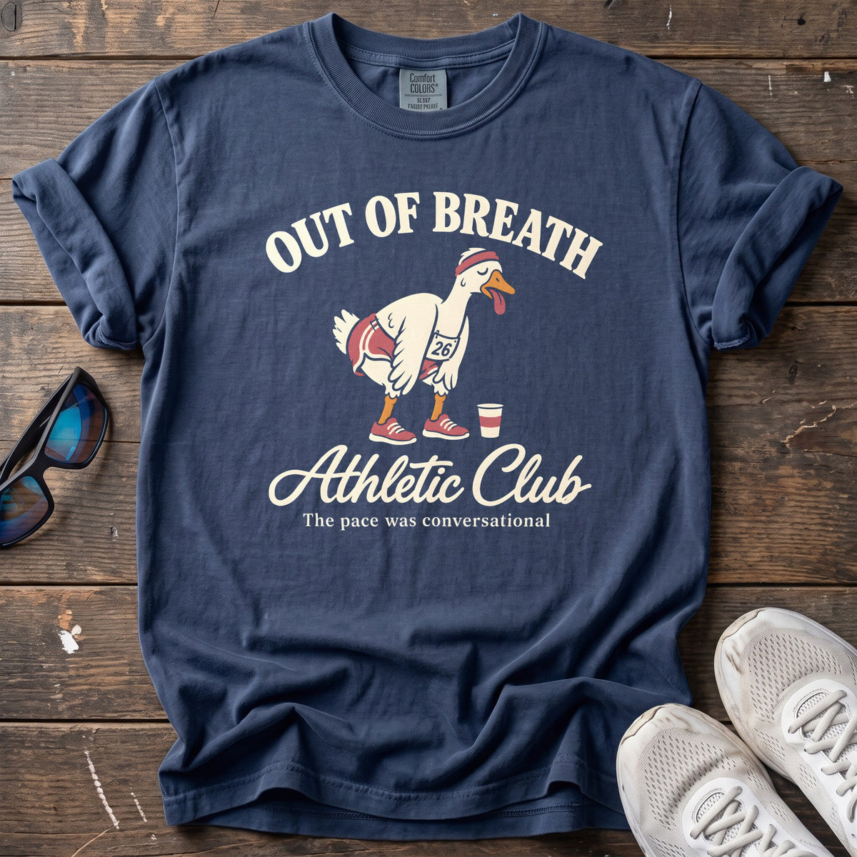 Out of Breath Athletic Club Tee — True Navy