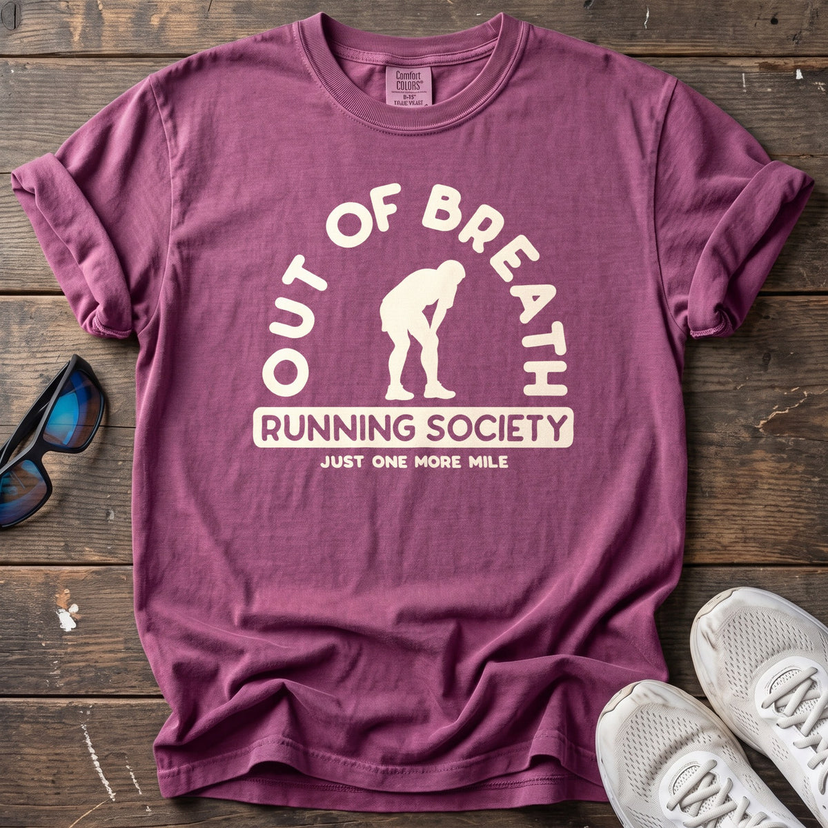 Out of Breath Society Tee — Berry