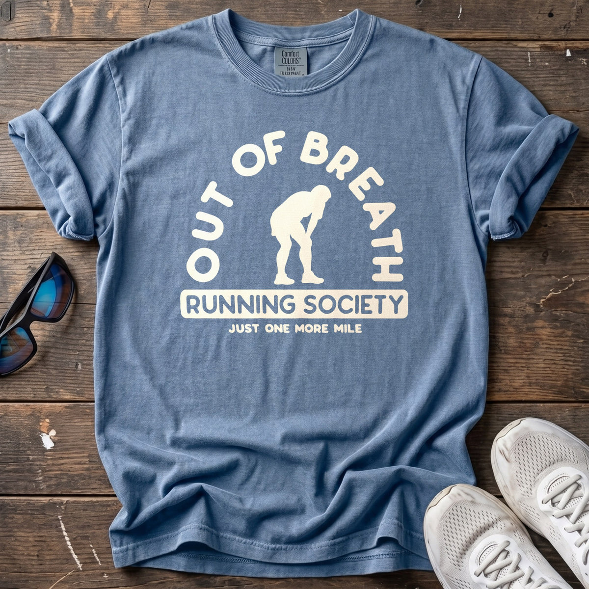 Out of Breath Society Tee — Blue Jean