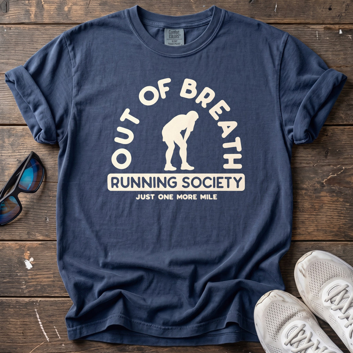 Out of Breath Society Tee — True Navy