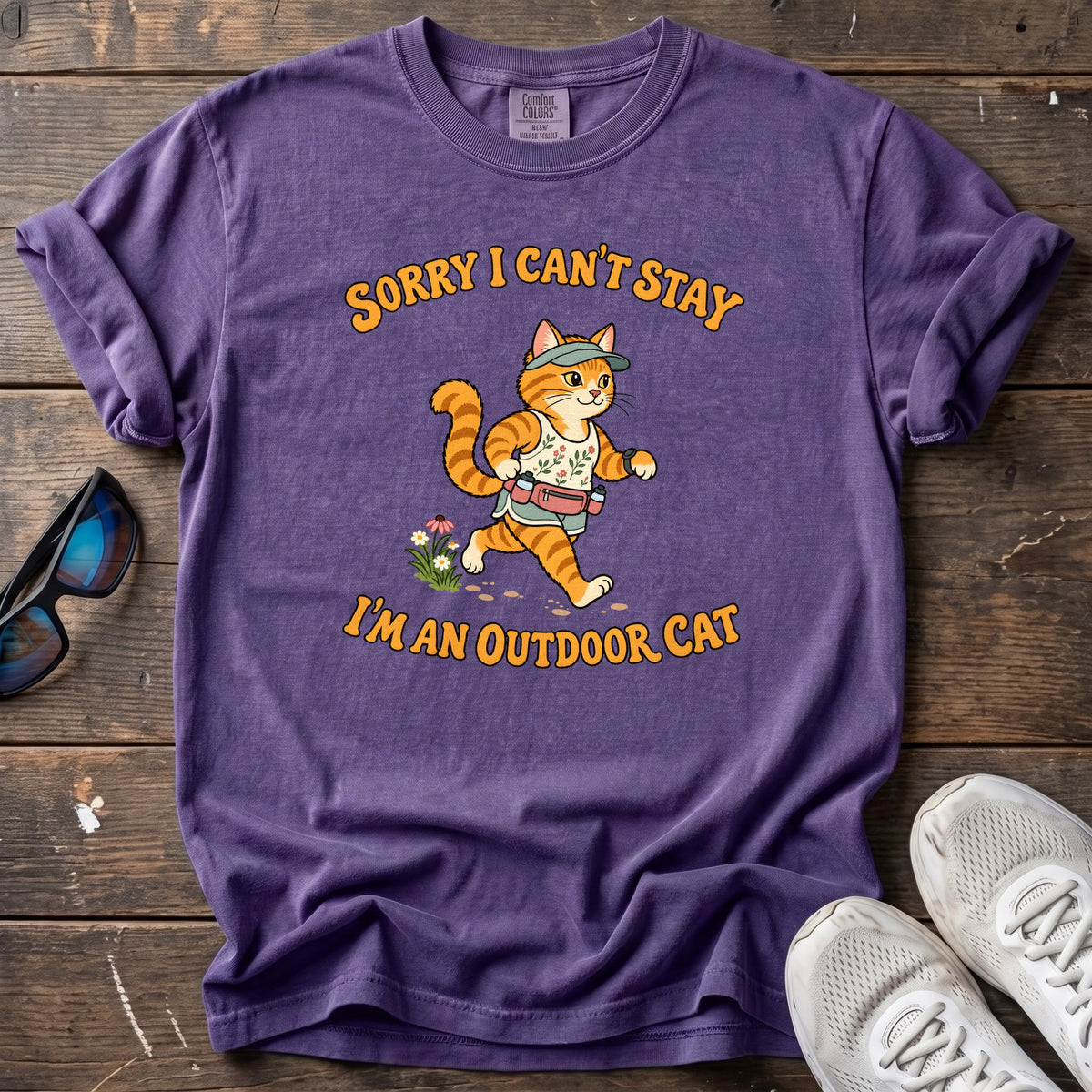 Outdoor Cat Tee — Grape