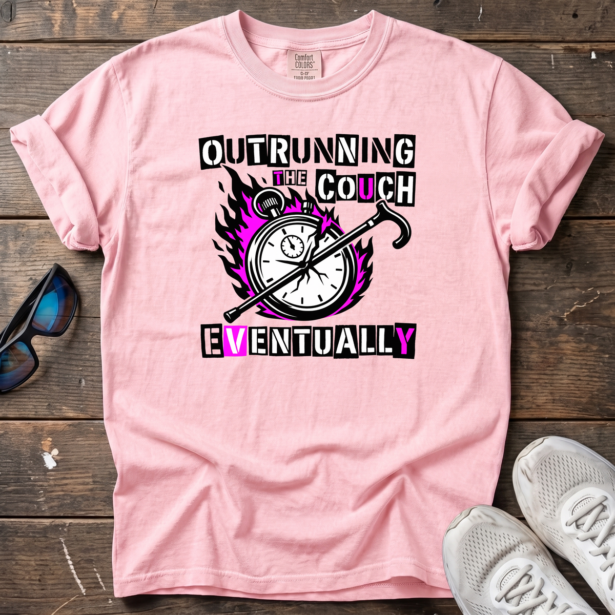 Outrunning the Couch Tee — Blossom