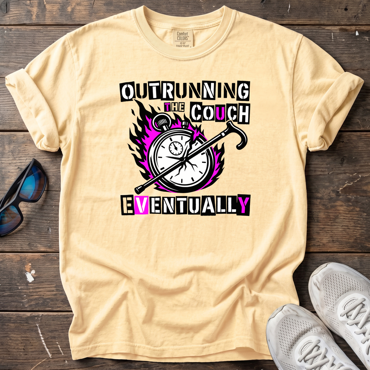 Outrunning the Couch Tee — Butter