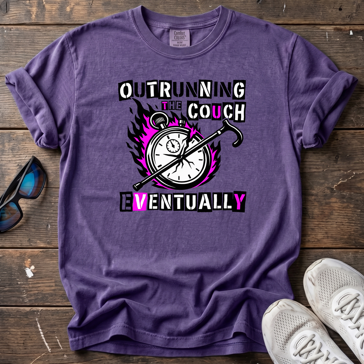 Outrunning the Couch Tee — Grape