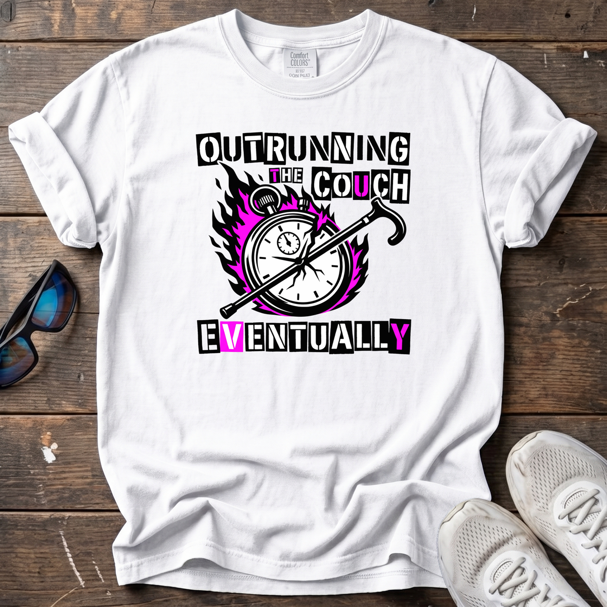 Outrunning the Couch Tee — White