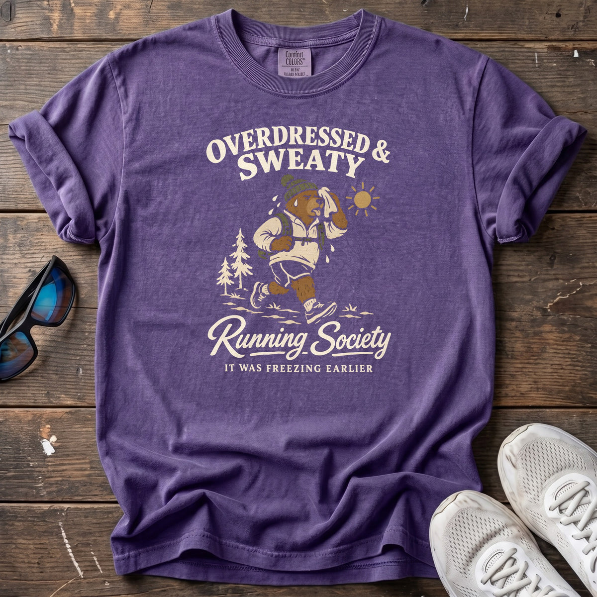 Overdressed & Sweaty Tee — Grape