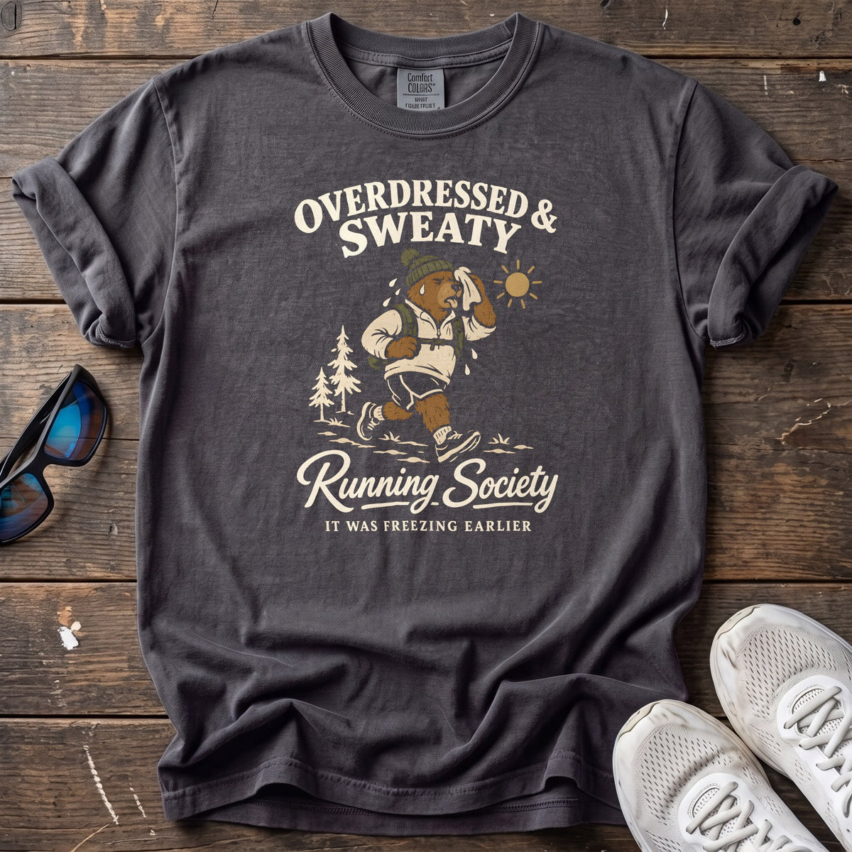 Overdressed & Sweaty Tee — Graphite