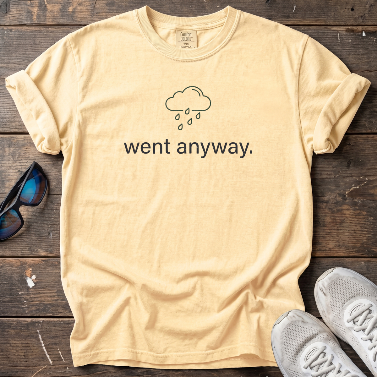 Raining. Went Anyway Tee — Butter