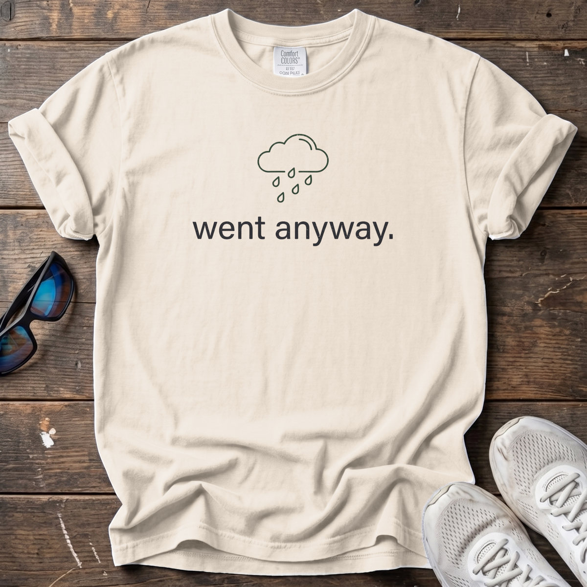 Raining. Went Anyway Tee — Ivory