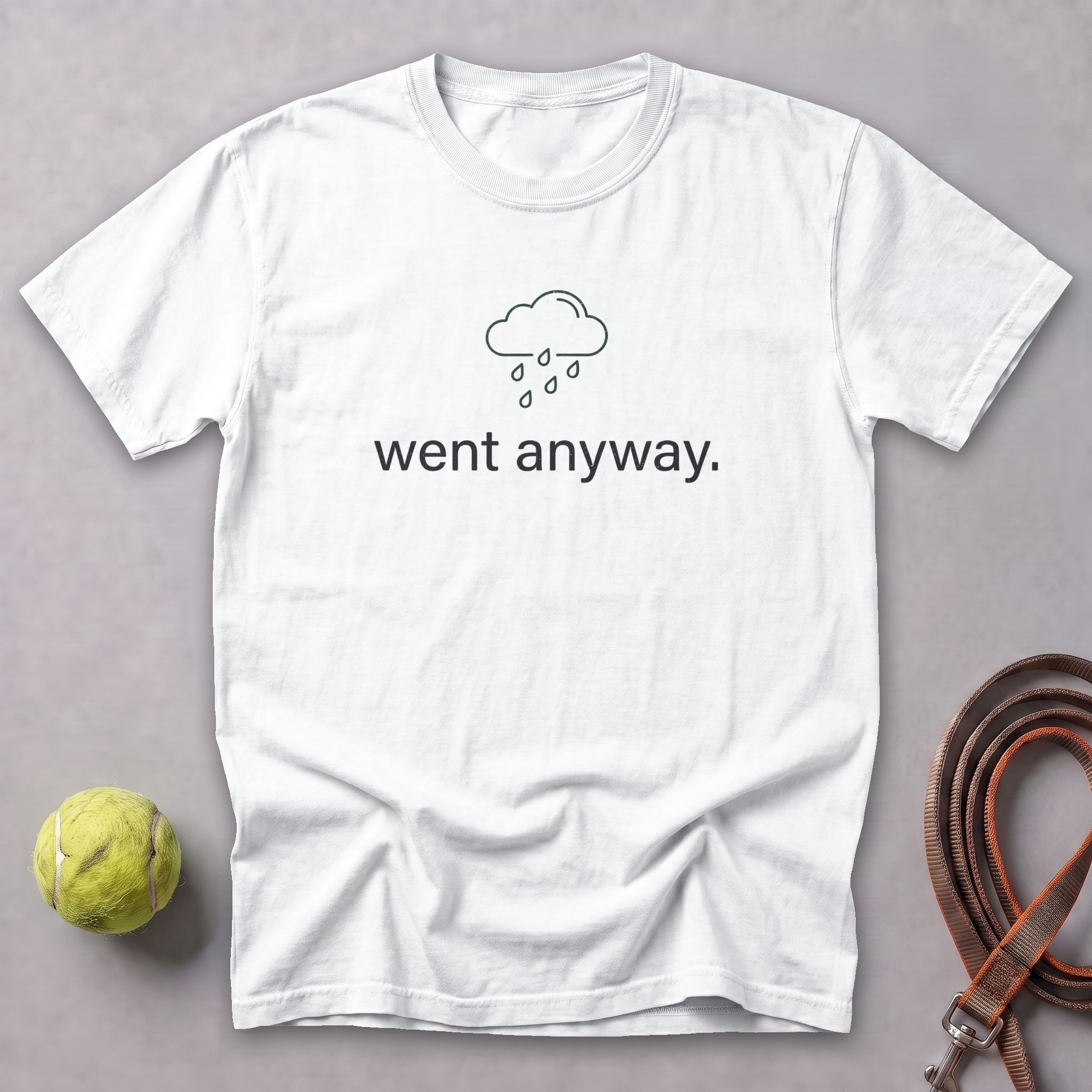 Raining. Went Anyway Tee — White