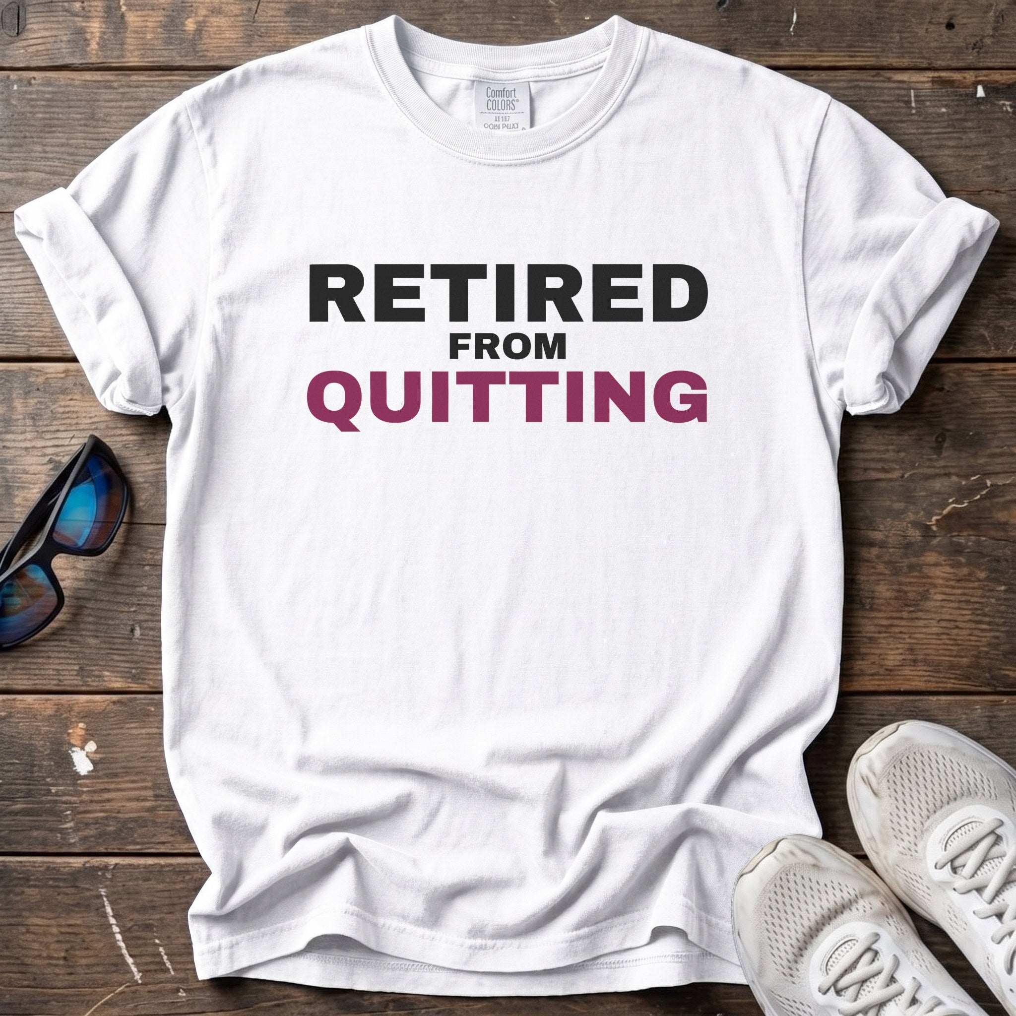 Retired from Quitting Tee — White