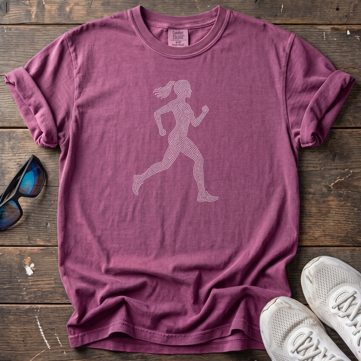Rhinestone Runner Tee — Berry