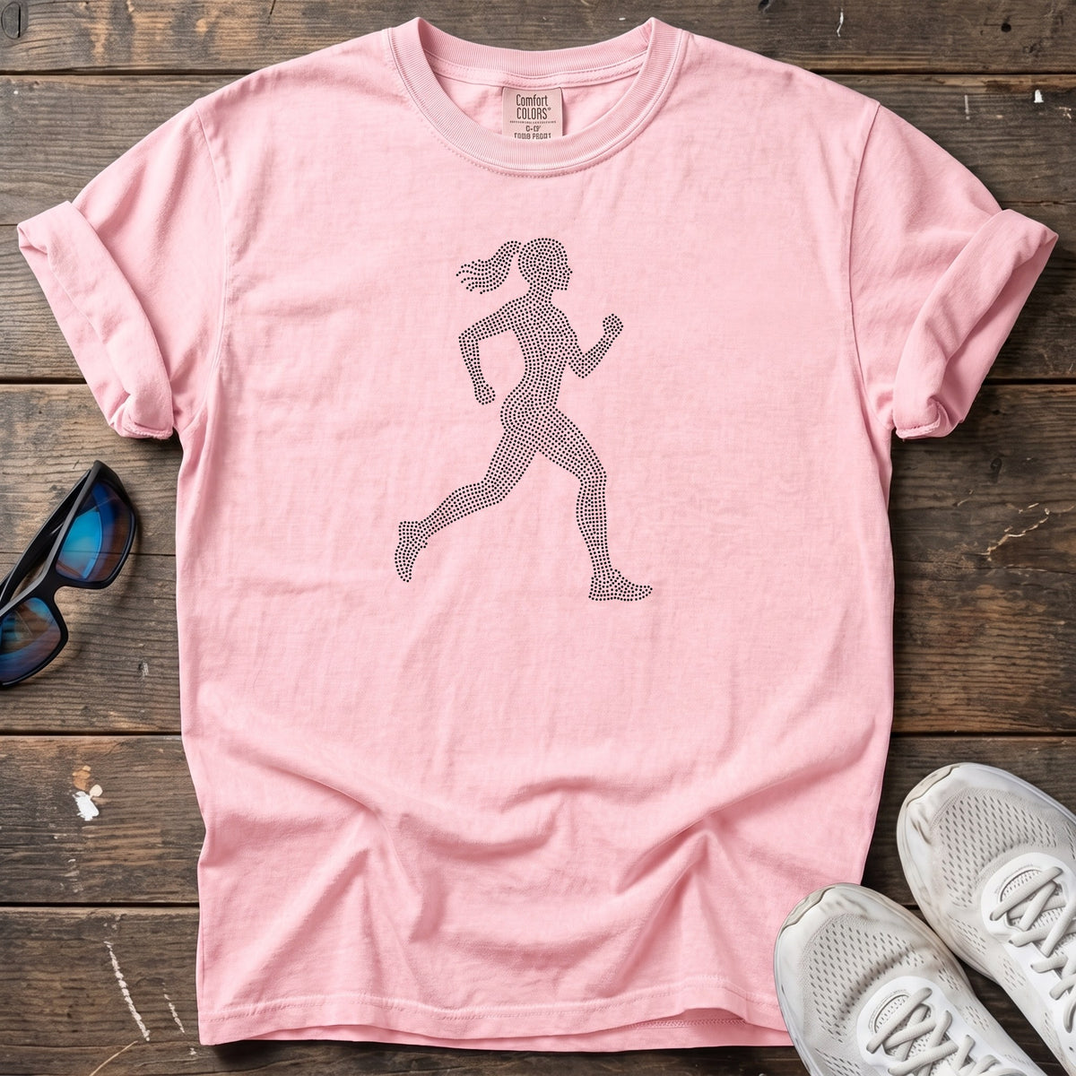 Rhinestone Runner Tee — Blossom
