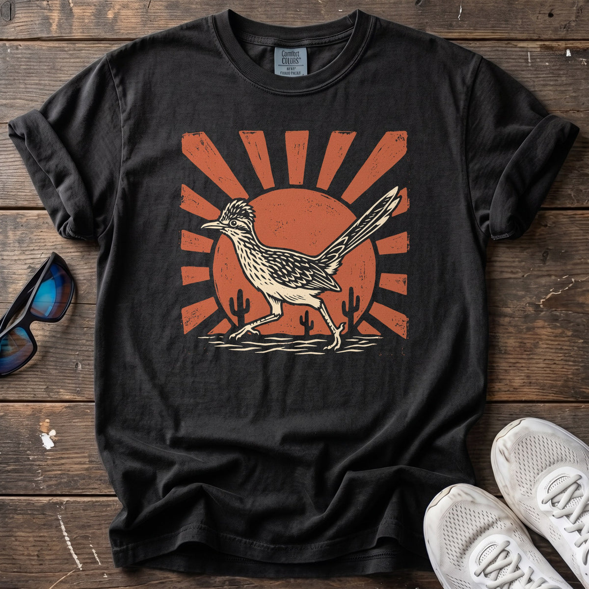 Road Runner Sunburst Tee — Black