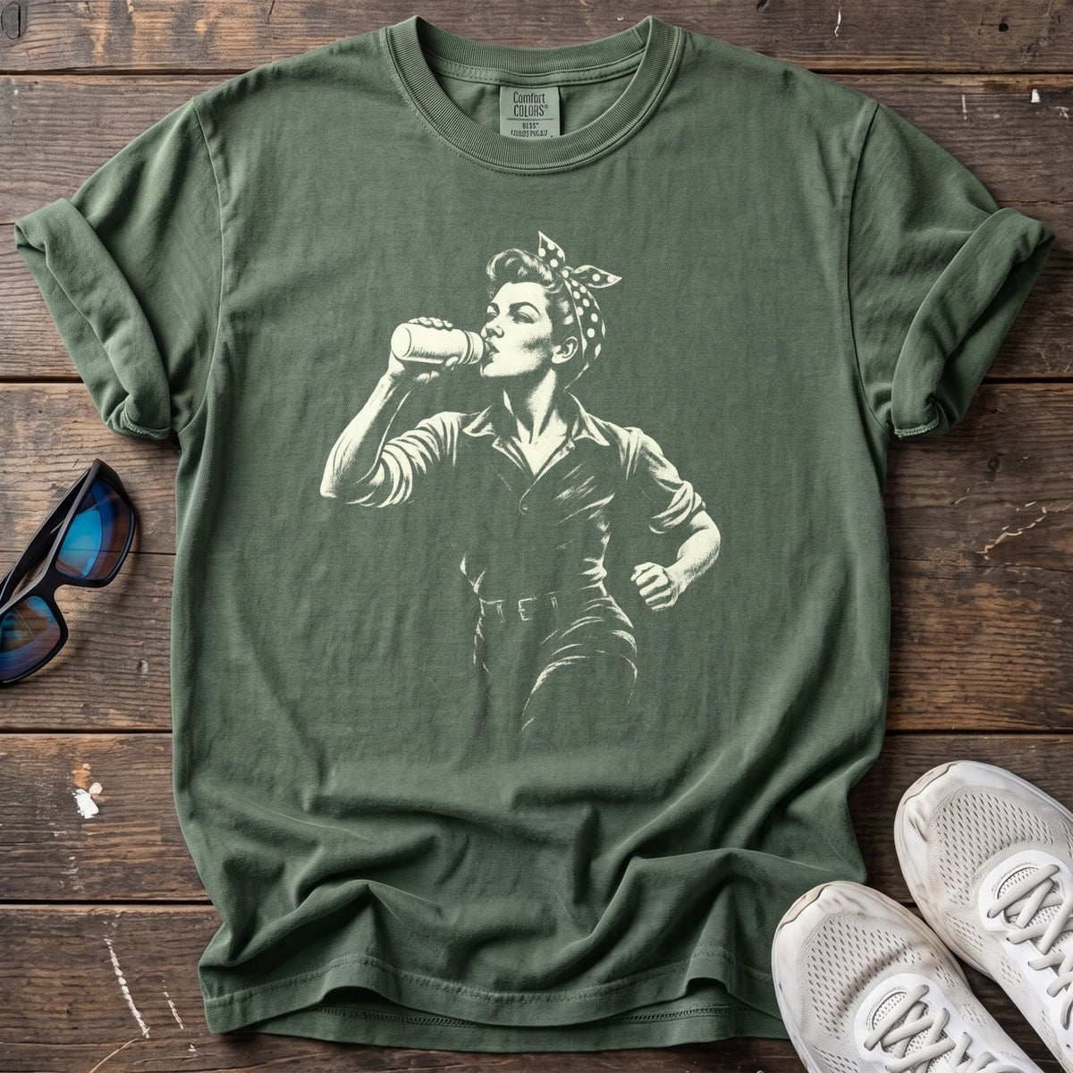 Rosie the Runner Tee — Moss