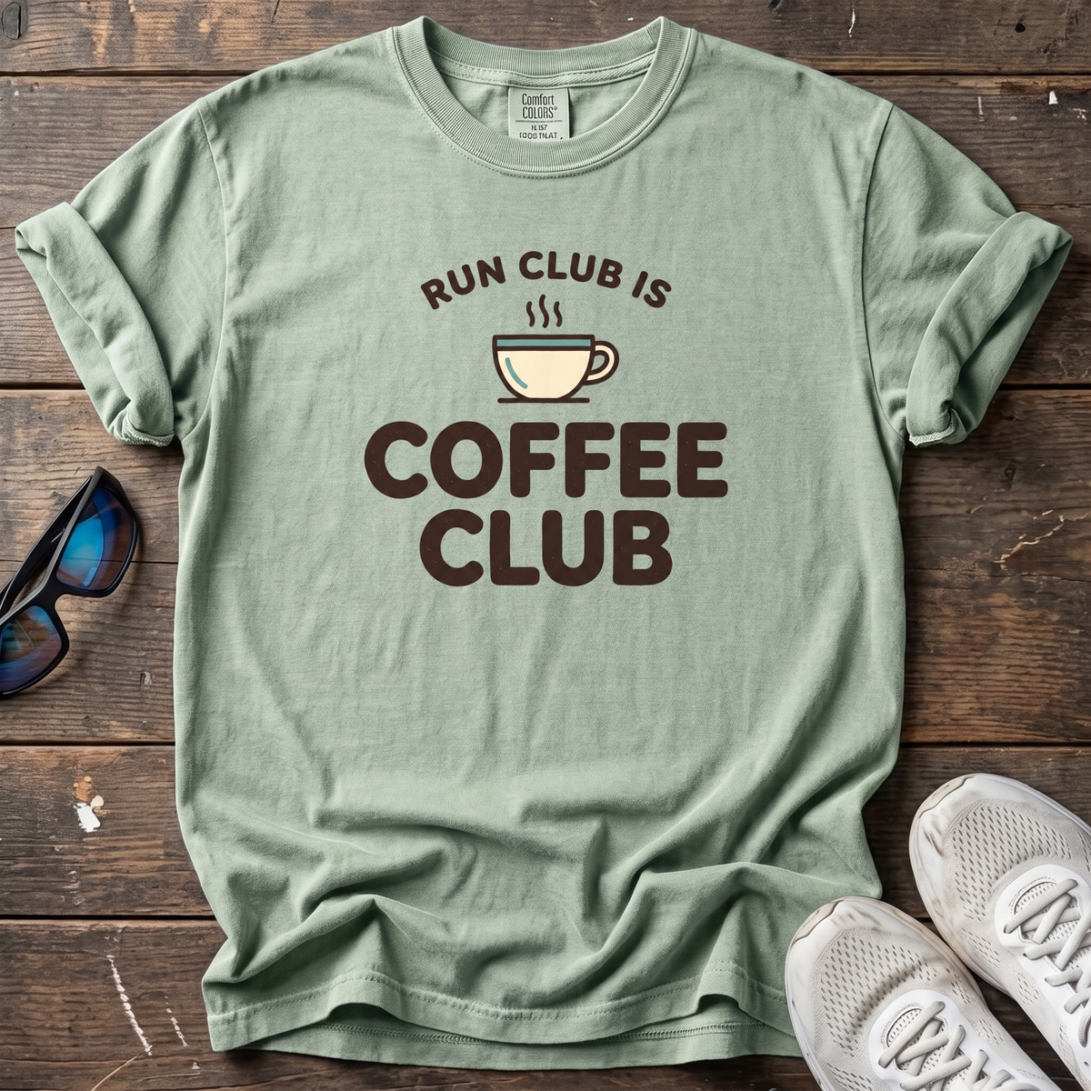 Run Club Is Coffee Club Steamy Tee — Bay