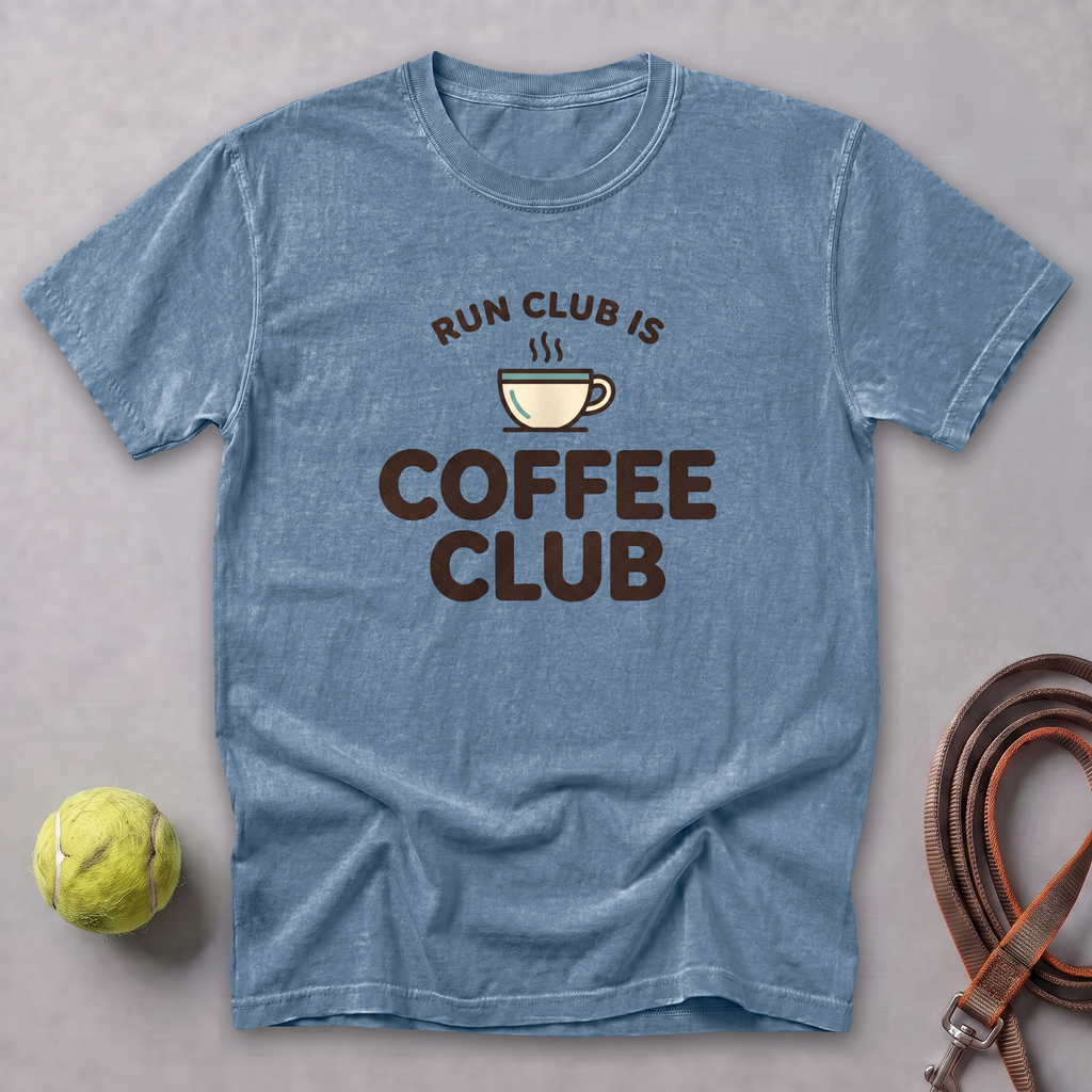 Run Club Is Coffee Club Steamy Tee — Blue Jean