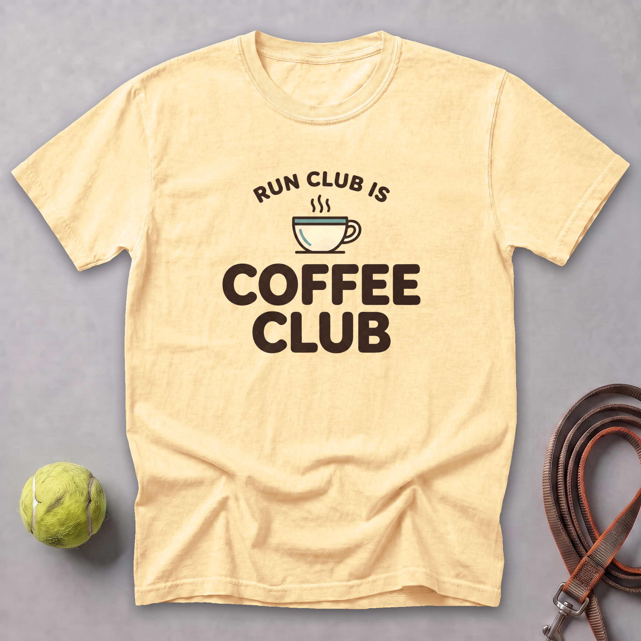 Run Club Is Coffee Club Steamy Tee — Butter