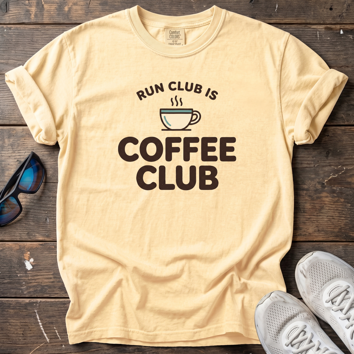 Run Club Is Coffee Club Steamy Tee — Butter