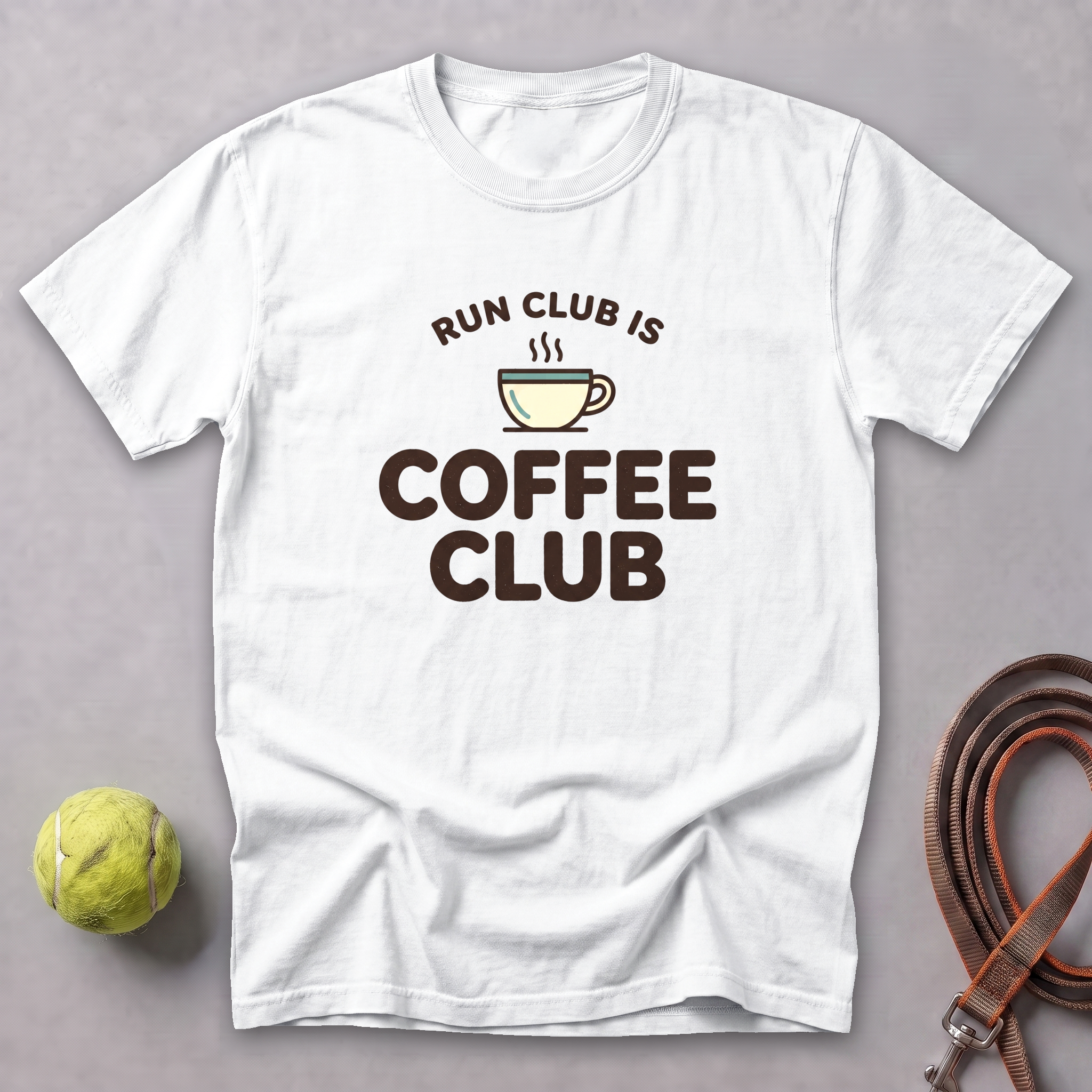 Run Club Is Coffee Club Steamy Tee — White