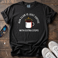 Run Club Is Just Hot Coffee Tee — Black