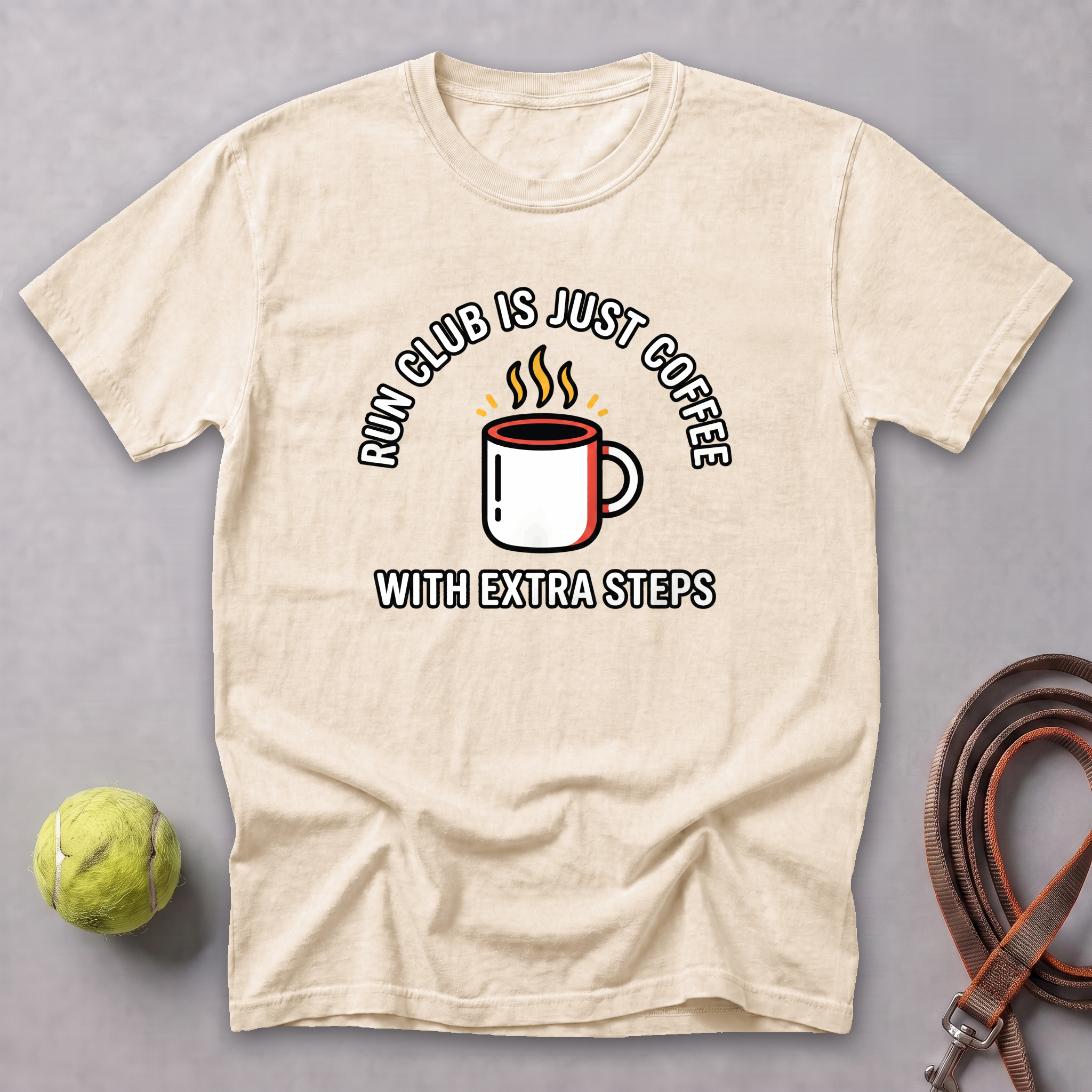 Run Club Is Just Hot Coffee Tee — Ivory