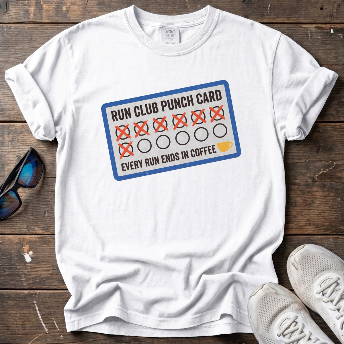 Run Club Punch Card Tee — White