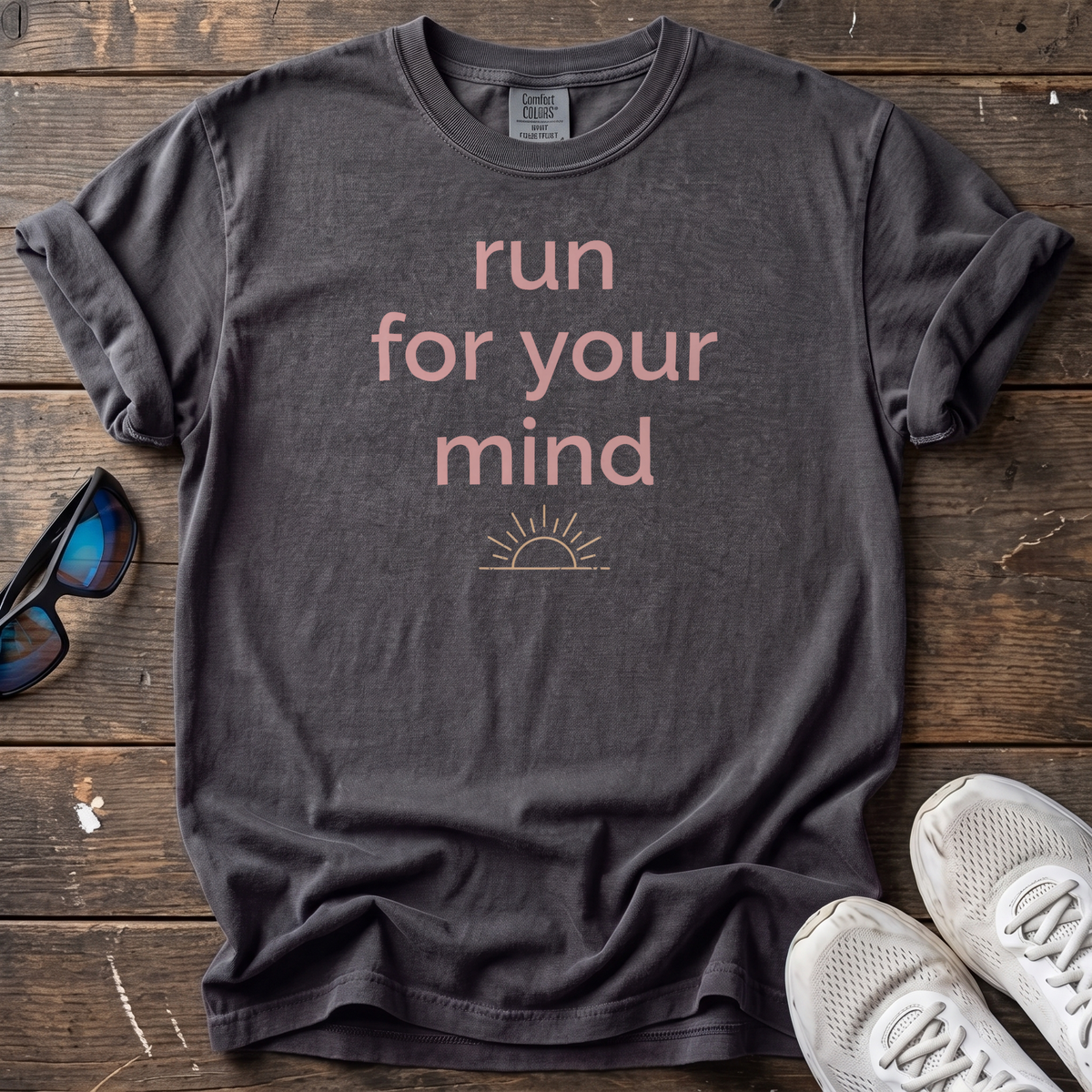 Run for your Mind Sunrise Tee — Graphite