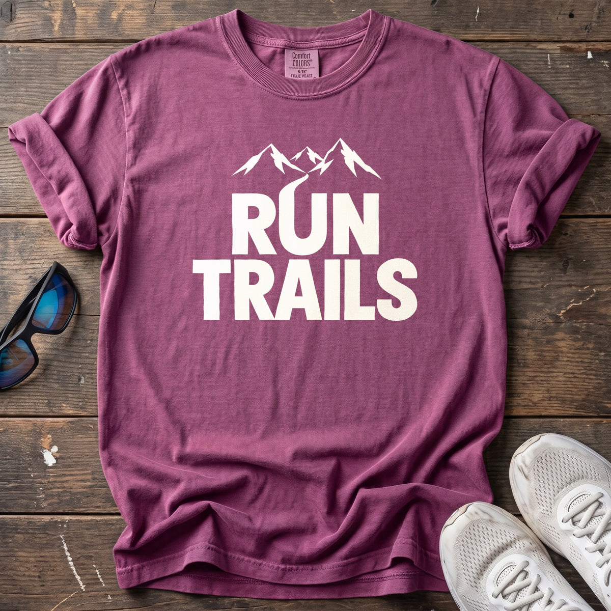 Run Trails Tee — Berry