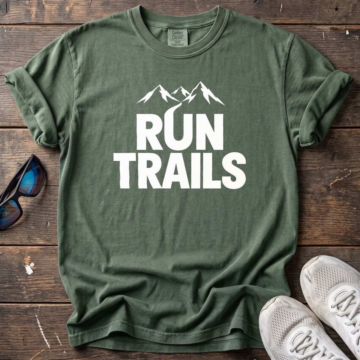 Run Trails Tee — Moss