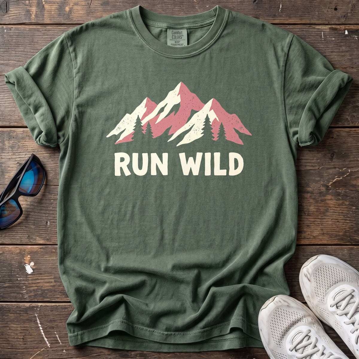 Run Wild Tee — Moss