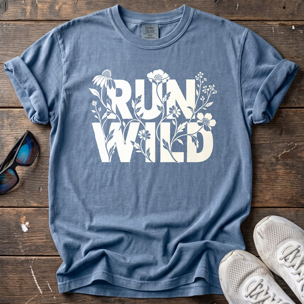 Run Wildflower Tee — Blue Jean