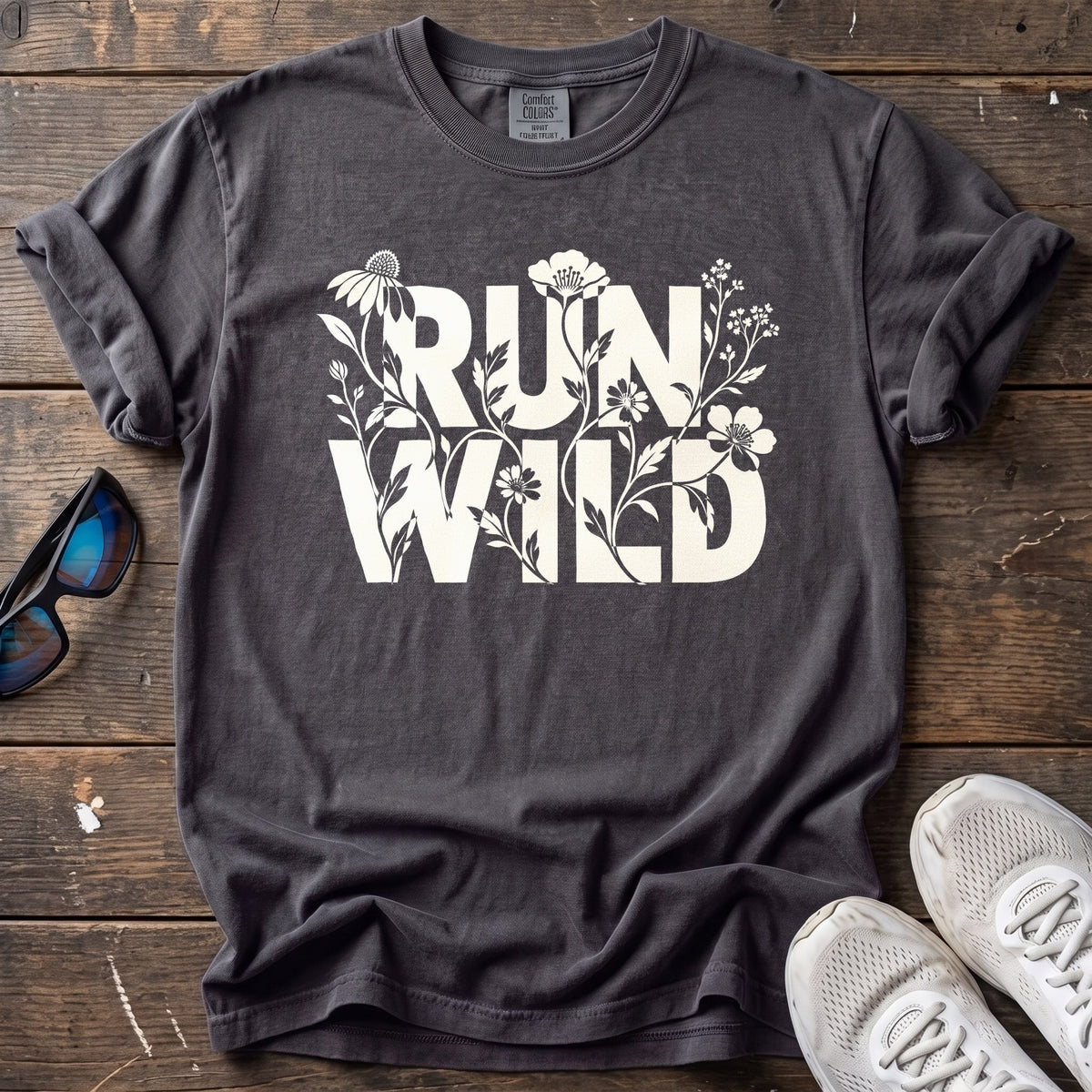 Run Wildflower Tee — Graphite