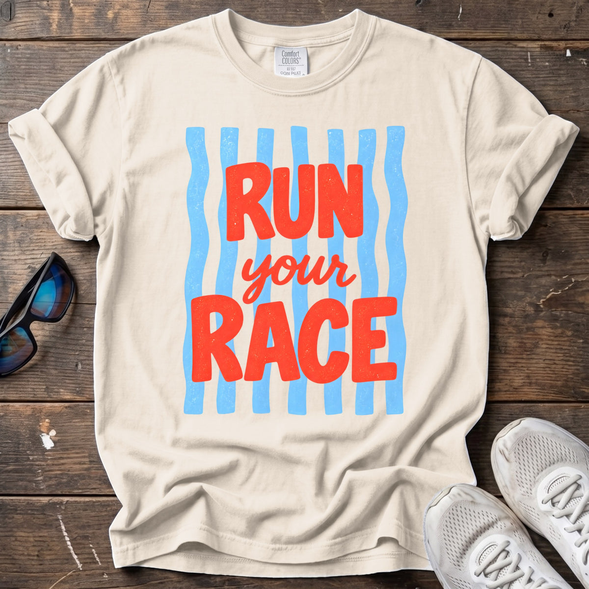 Run Your Race Tee — Ivory