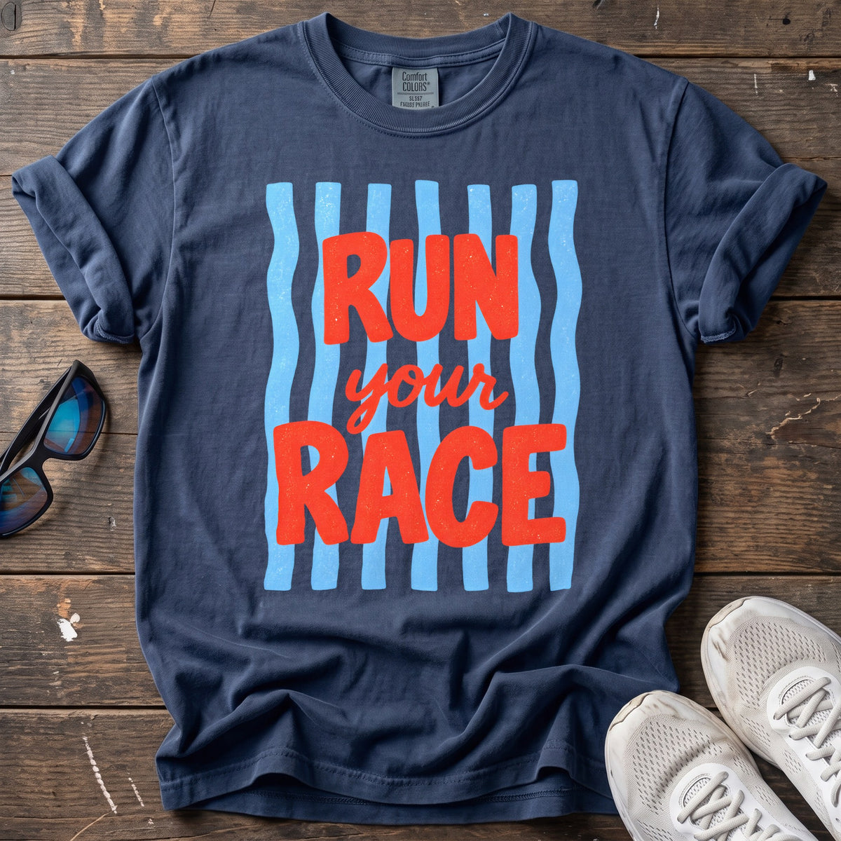 Run Your Race Tee — True Navy
