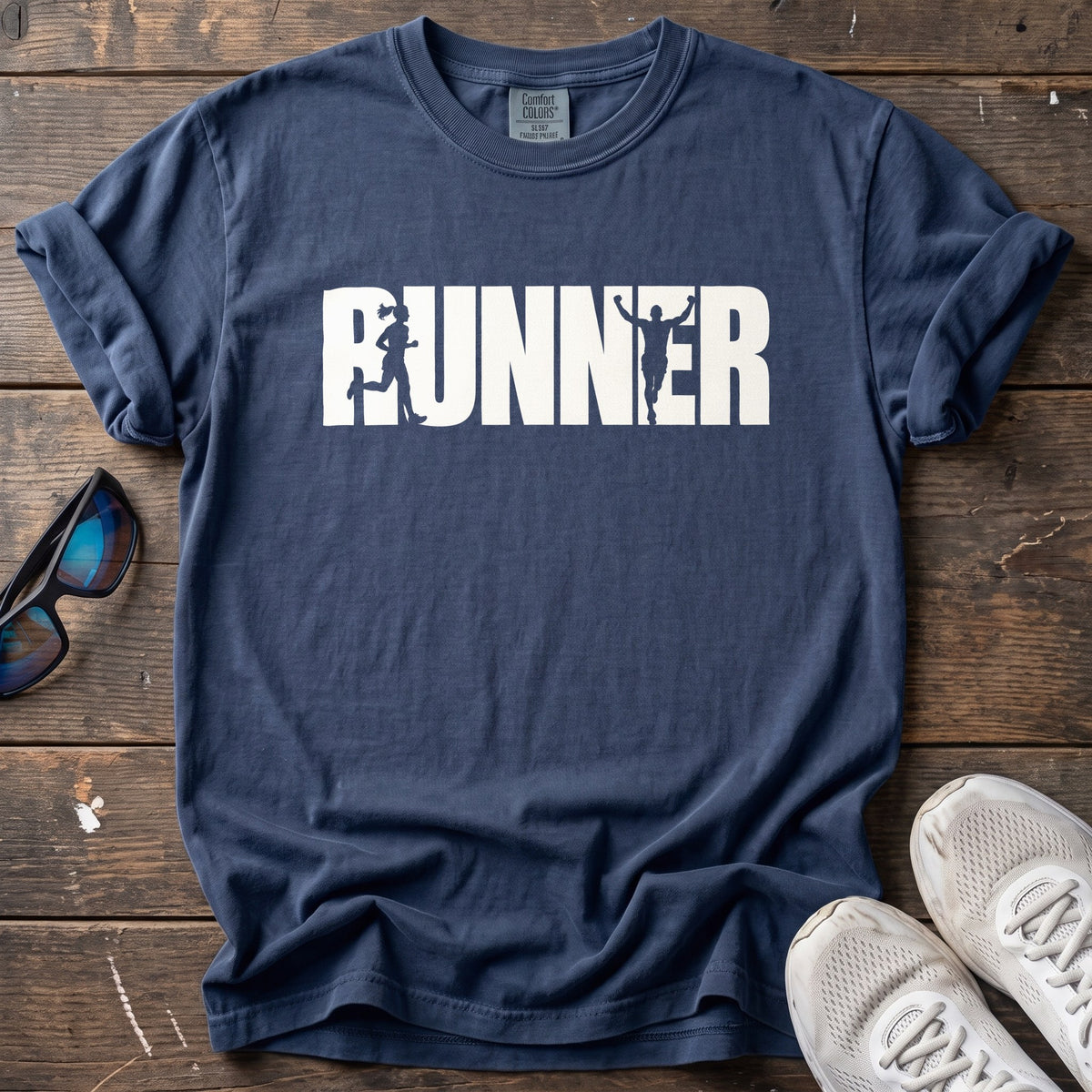 Runner Block Tee — True Navy