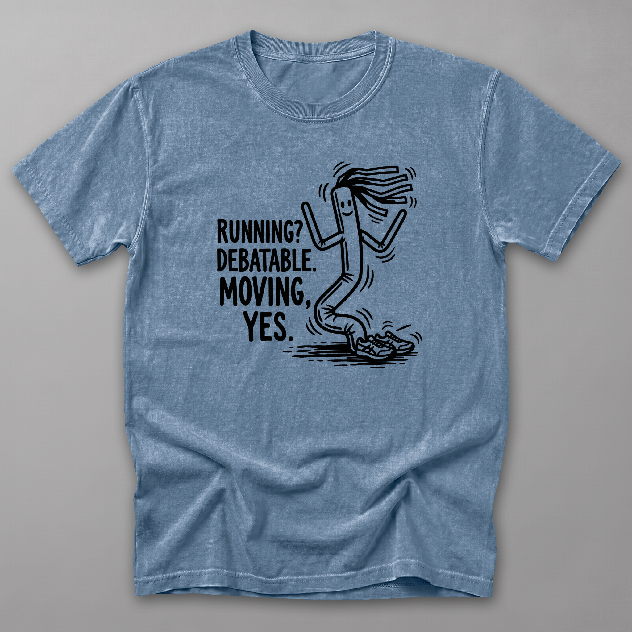 Running Debatable Tube Man Tee — Blue Jean